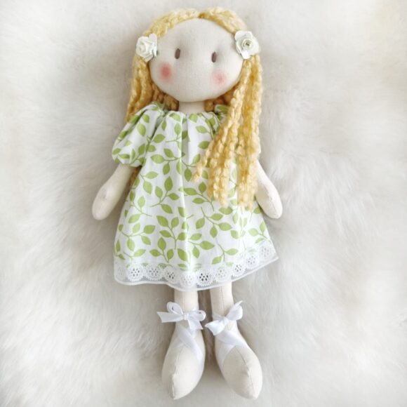 Mini Amalia vestido hojas verdes