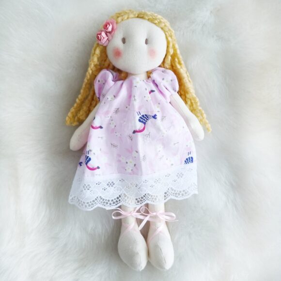 Mini Amalia vestido pajaritos rosas