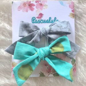 Set moñito Mariposa mix gris x2