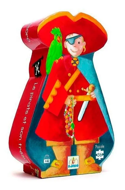 DJECO  Puzzle El Pirata y su Tesoro 36 piezas