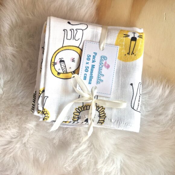 Pack muselinas x2 león