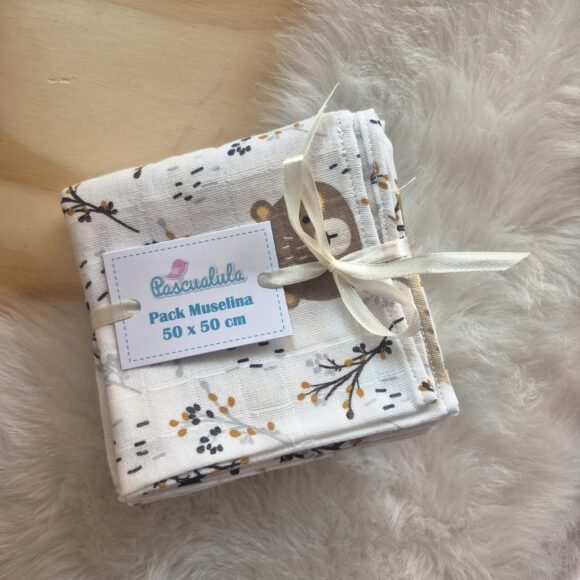 Pack muselinas x2 bosque café