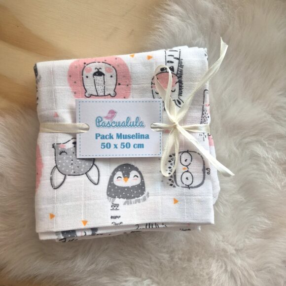Pack muselinas x2 rosado