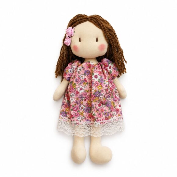 Mini Amalia vestido flores de campo rosado fuerte