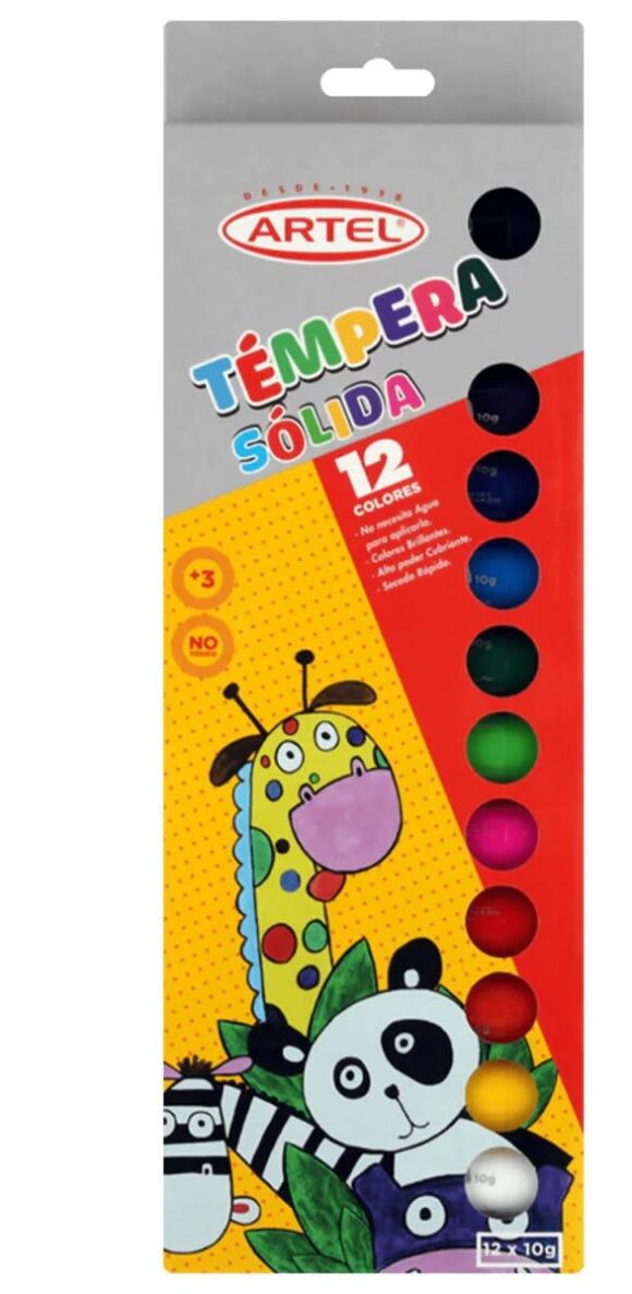 Temperas sólidas 12 colores